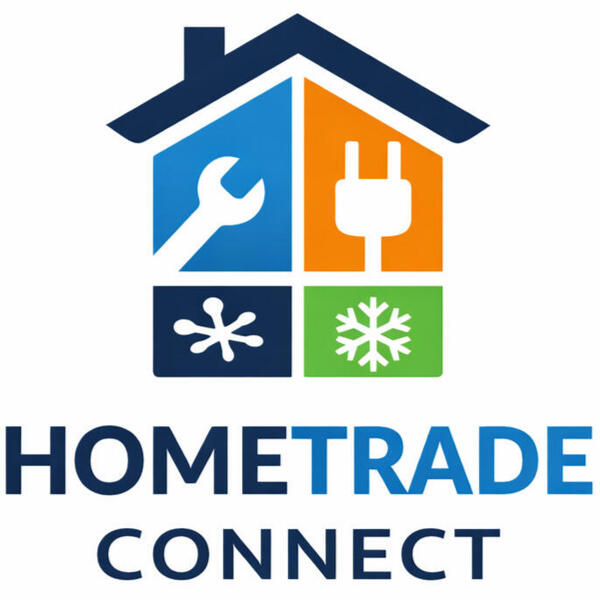 HomeTrade Connect house logo with plumbing, electrical, and HVAC symbols